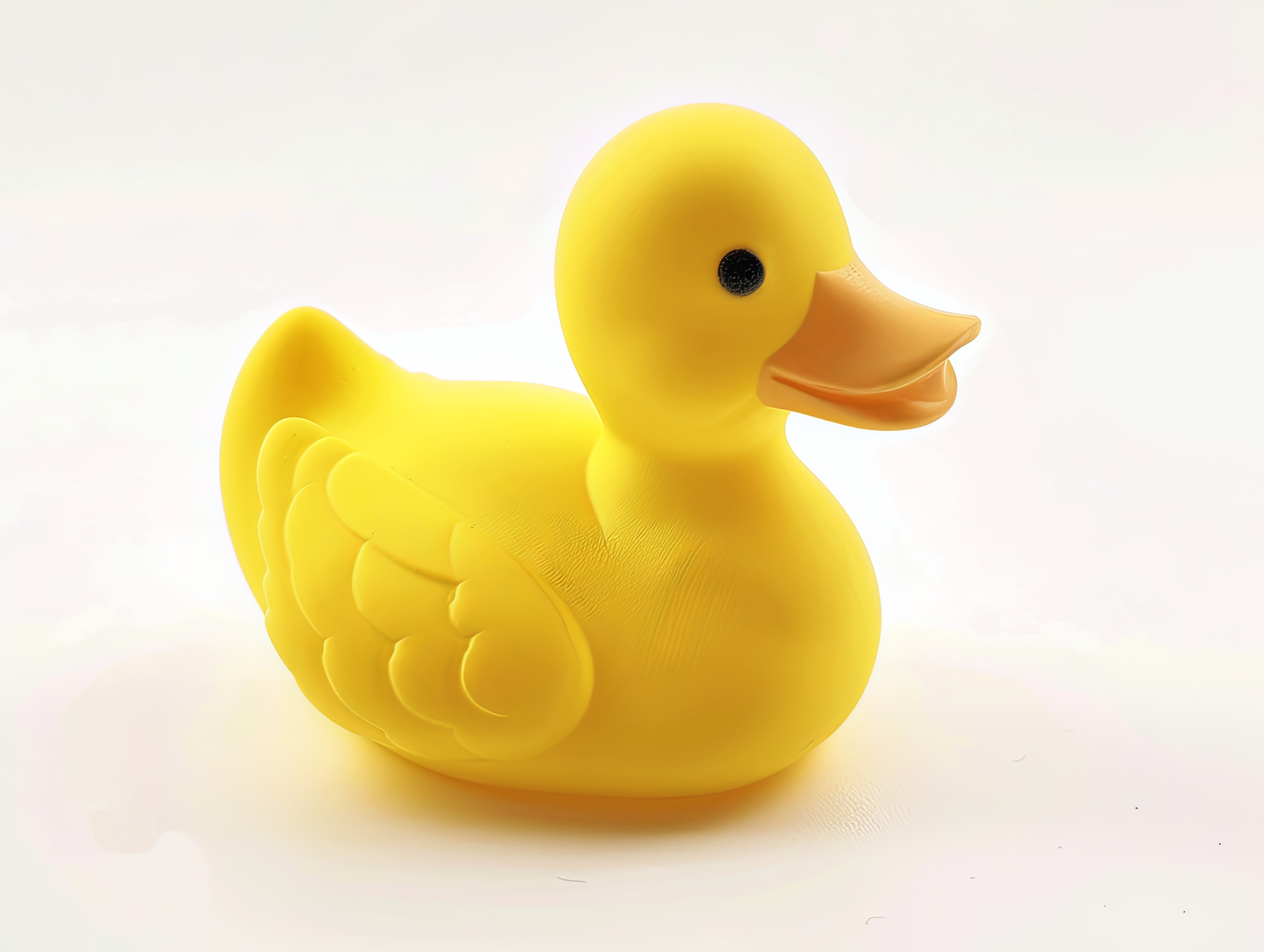 Yellow Rubber Duck Toy Isolated on White Background