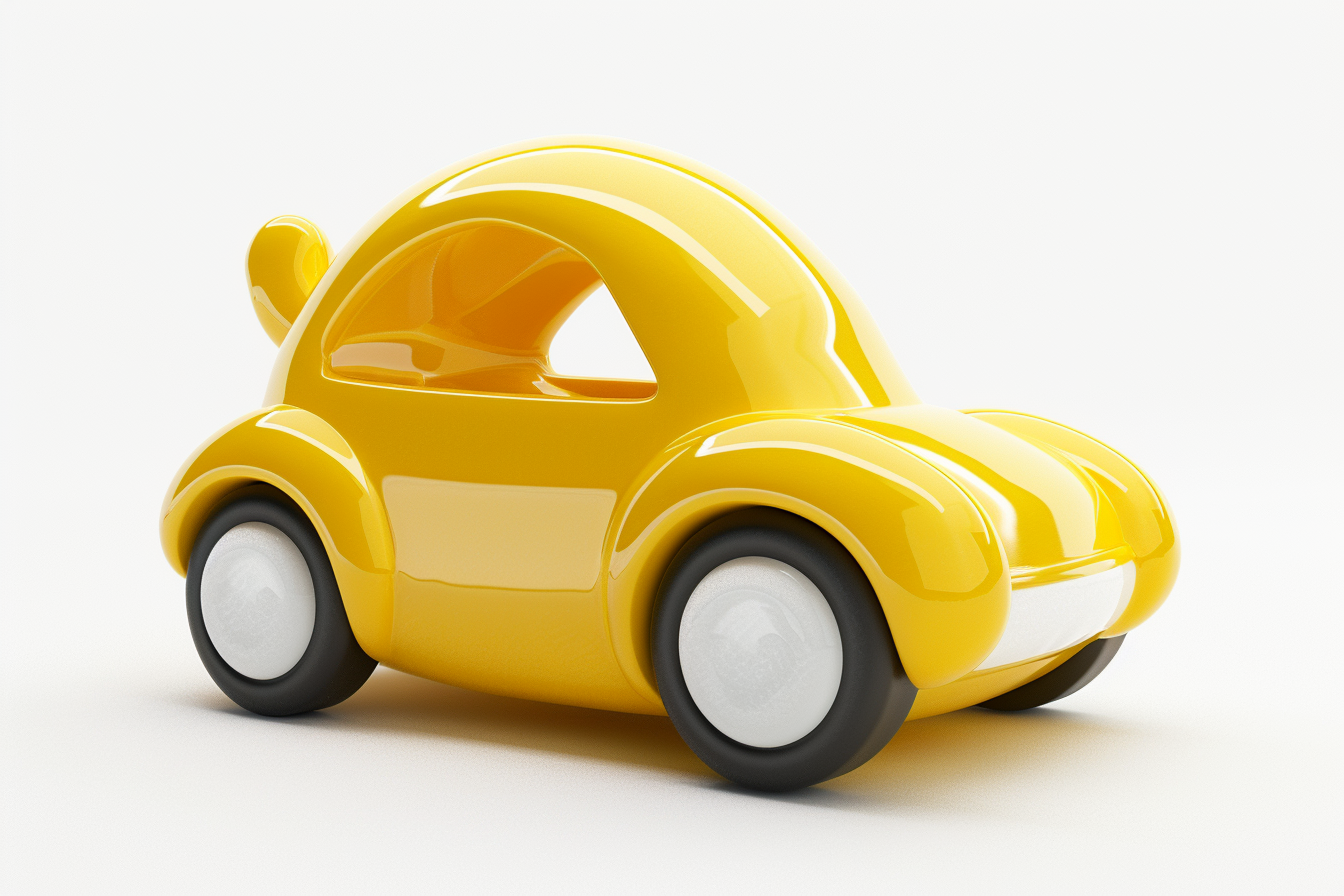 Yellow Toy Car On White Background