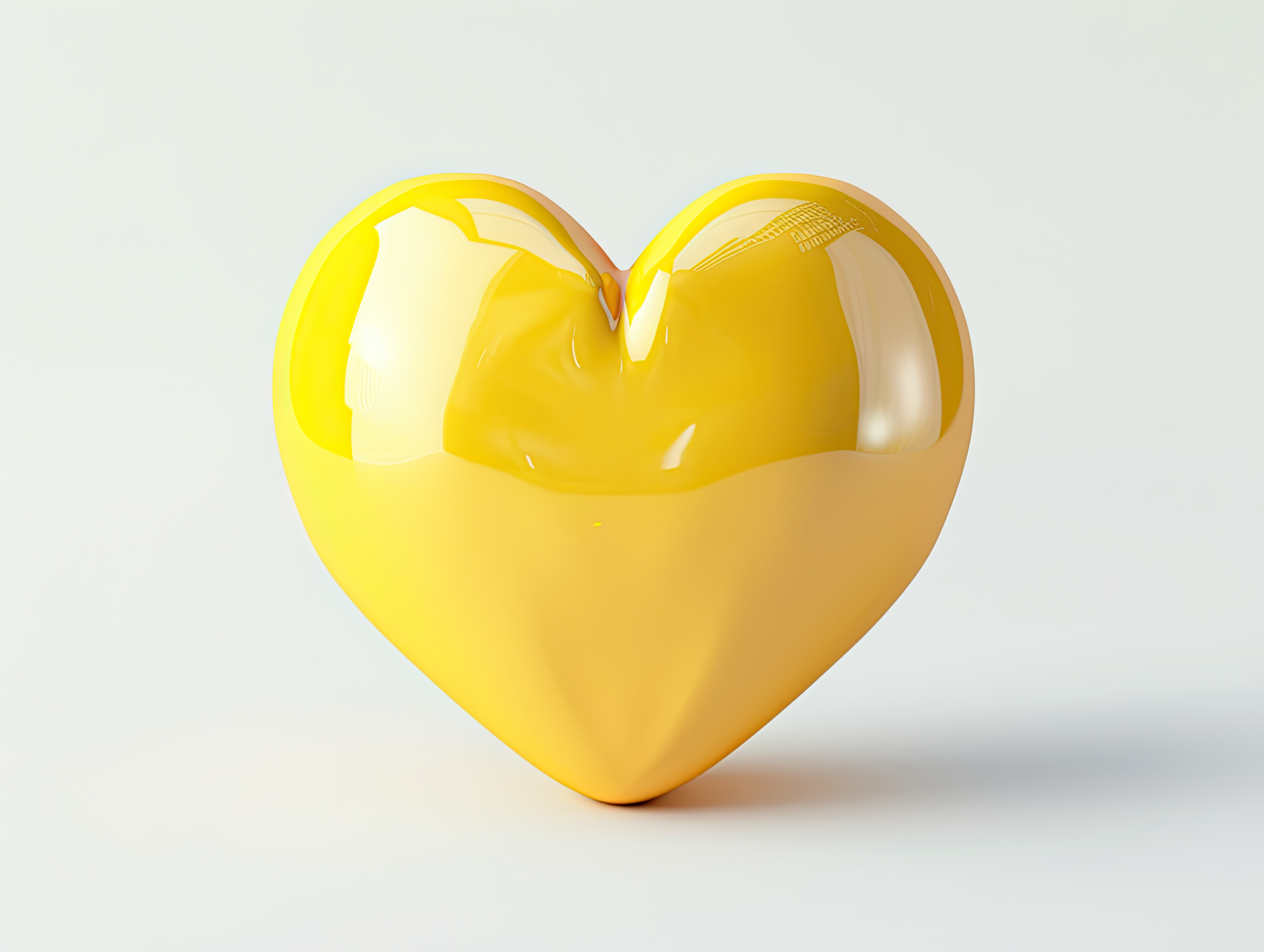 Yellow heart, Love, wedding, marriage ceremony and Valentine's Day romantic celebration 3d concept