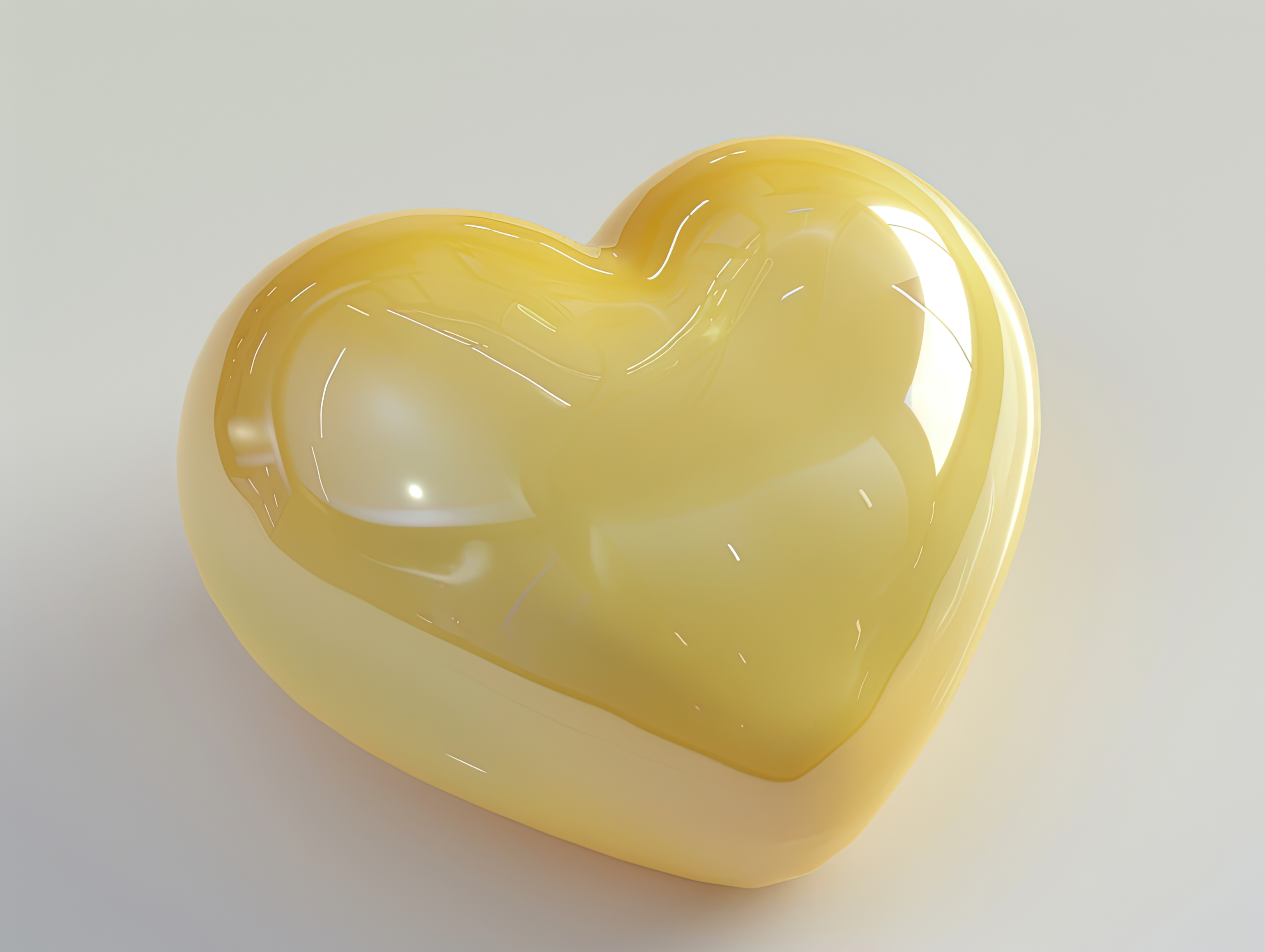 Yellow heart, Love, wedding, marriage ceremony and Valentine's Day romantic celebration 3d concept