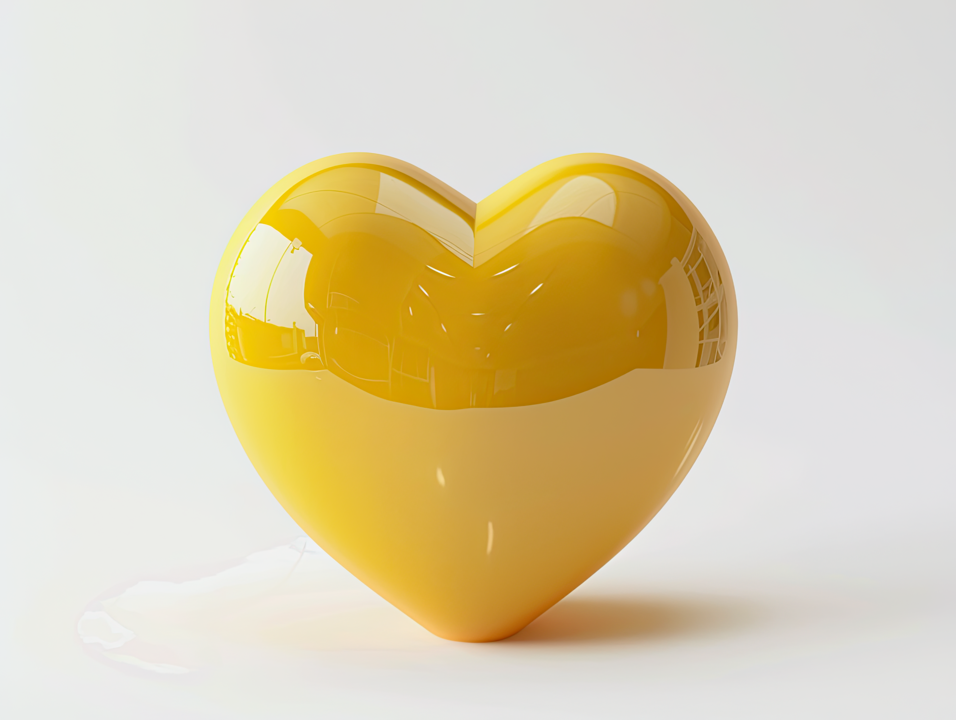Yellow heart, Love, wedding, marriage ceremony and Valentine's Day romantic celebration 3d concept