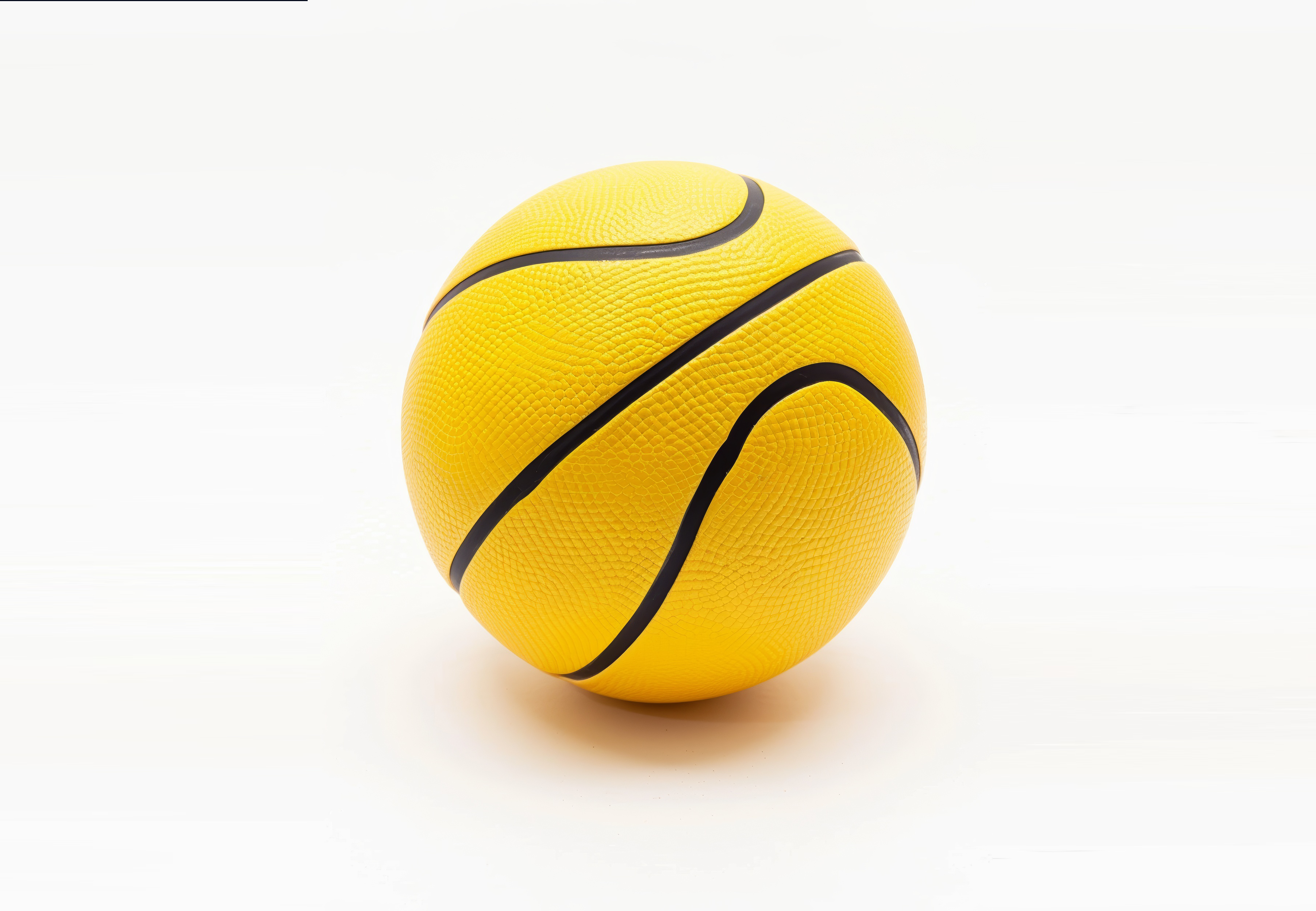 Yellow plastic basketball with white background