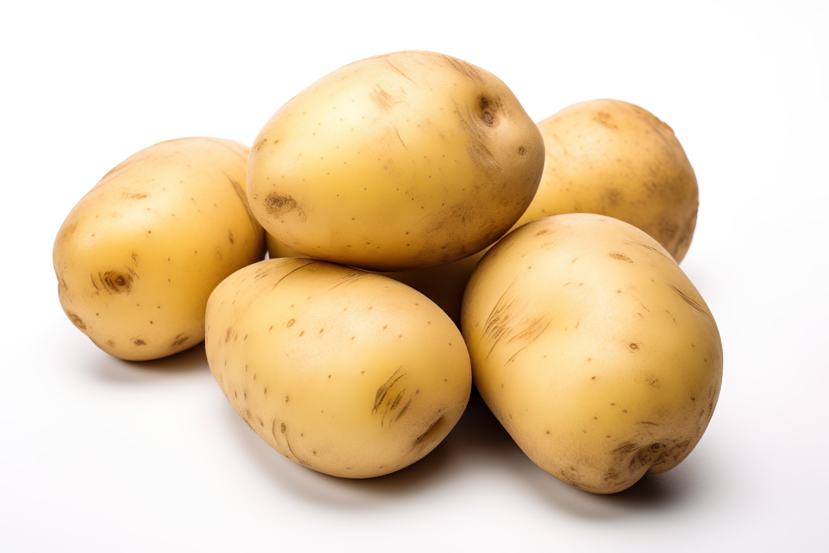 Young Fresh potatoes, organic potato, isolated on white background