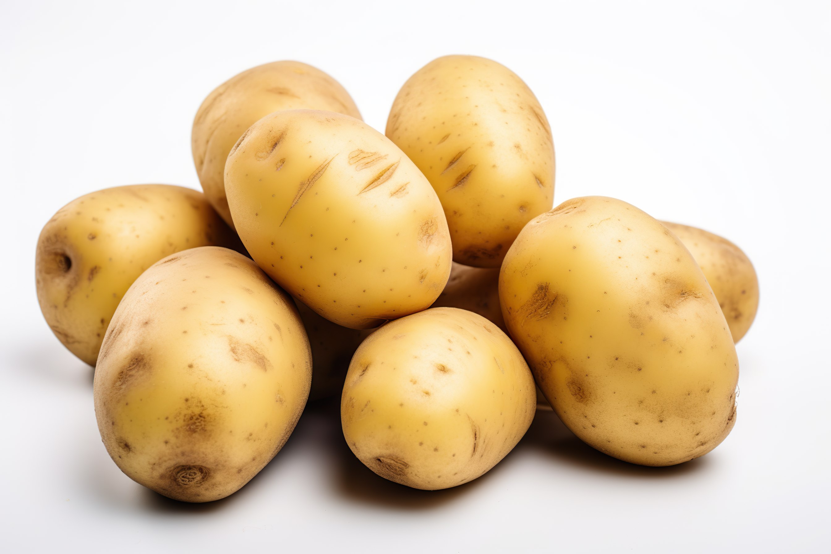 Young Fresh potatoes, organic potato, isolated on white background