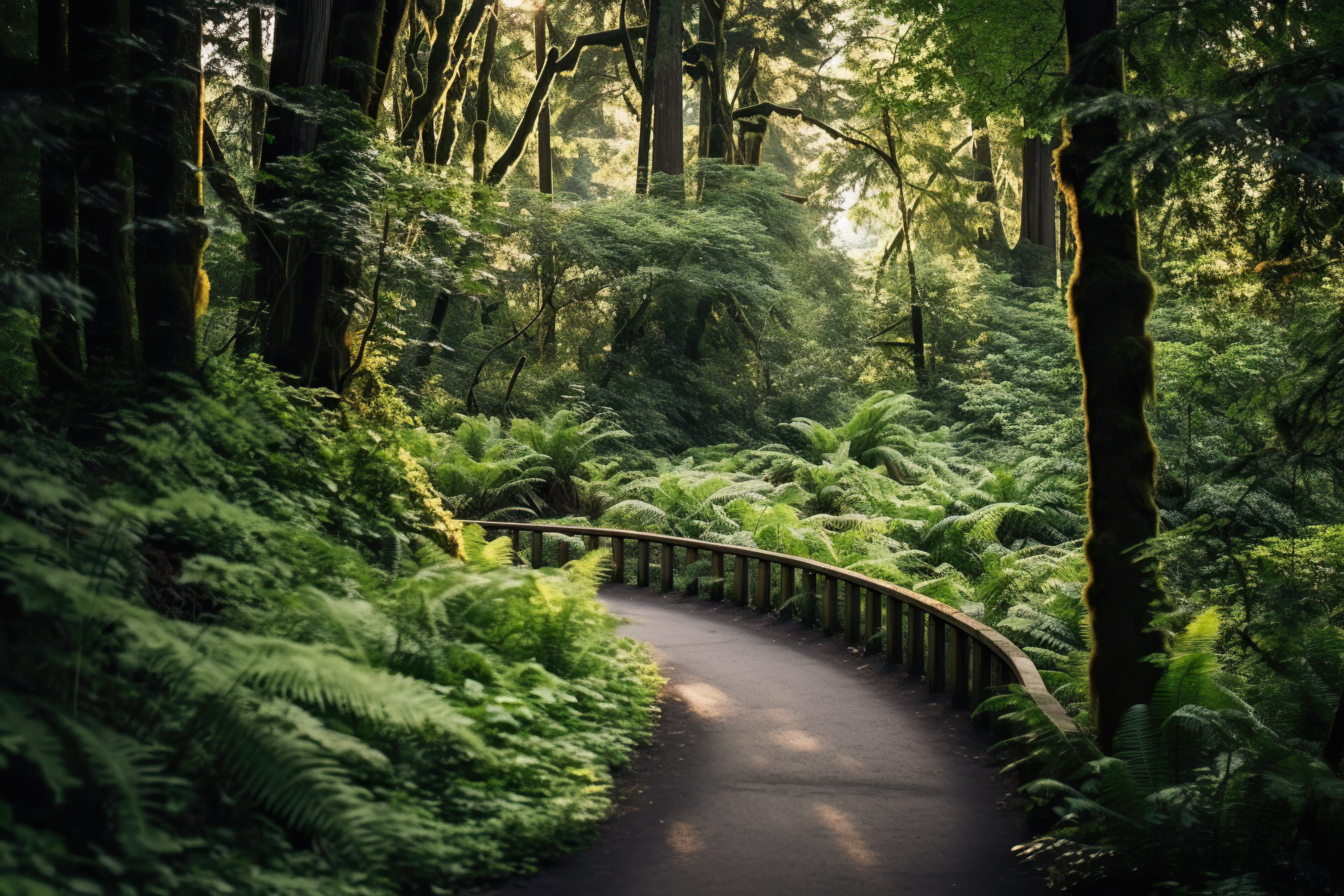 road through green forest