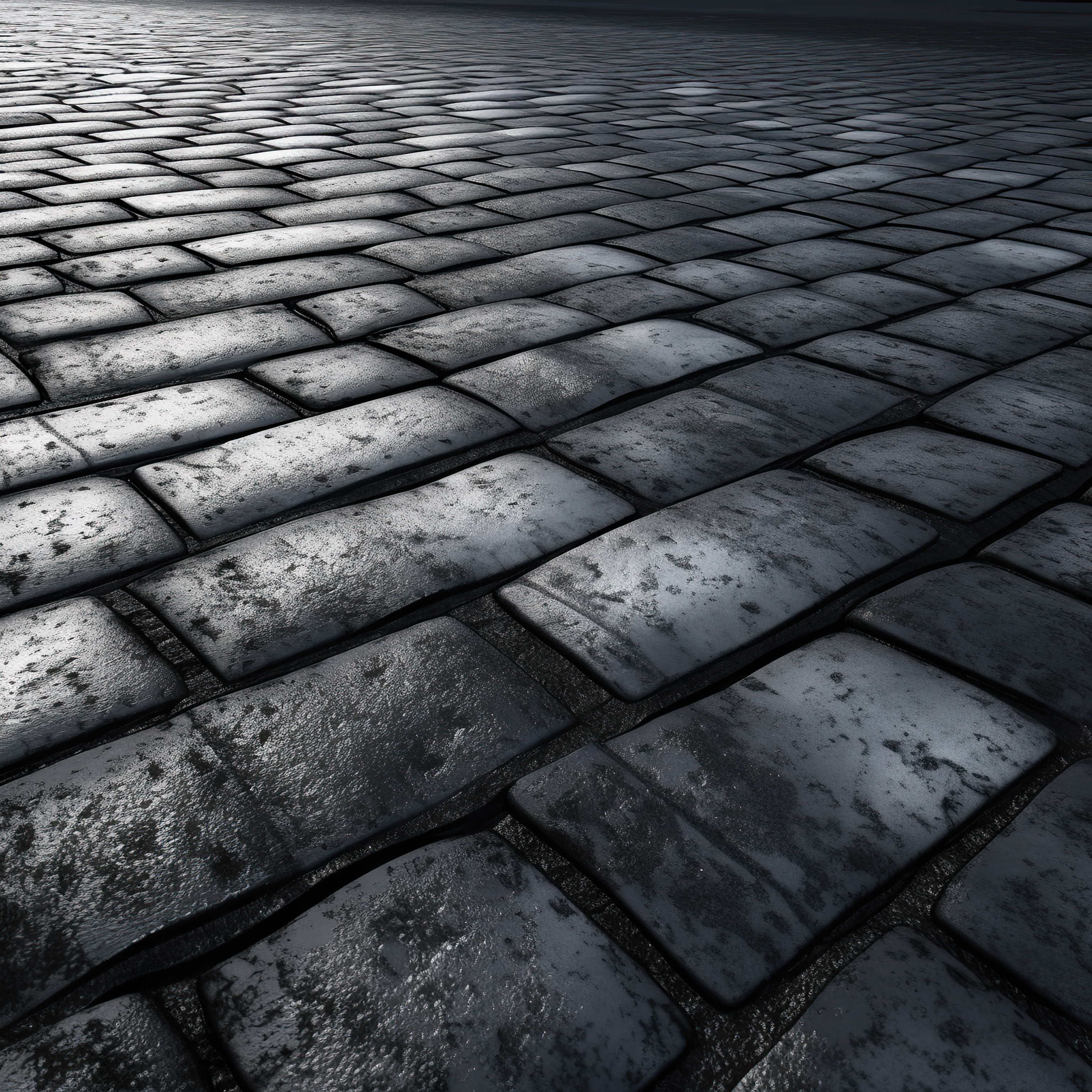 the texture of asphalt paving stones, stone road